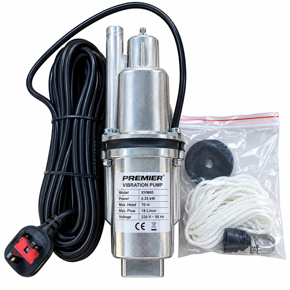 vibration-pump.jpg Premier Vibration Pump – 70m Head Submersible Water Pump - Image 1